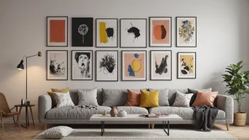 kunstvegg, hjemmedekor, interiørdesign, hvordan lage kunstvegg, kunstvalg, innramming av kunst, gjør-det-selv kunst